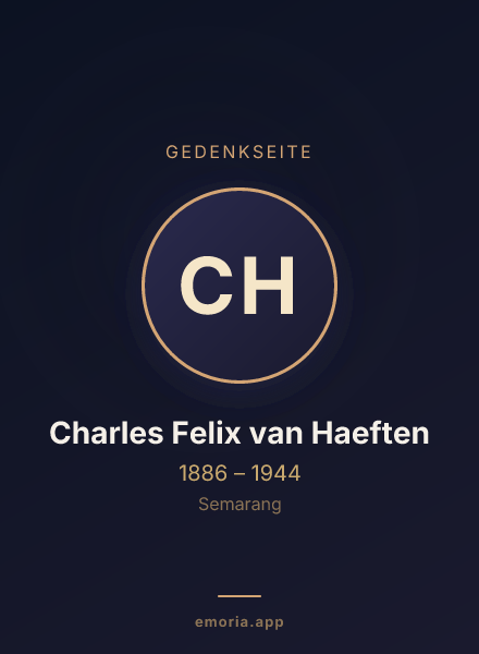 Gedenkportrait von Charles Felix van Haeften