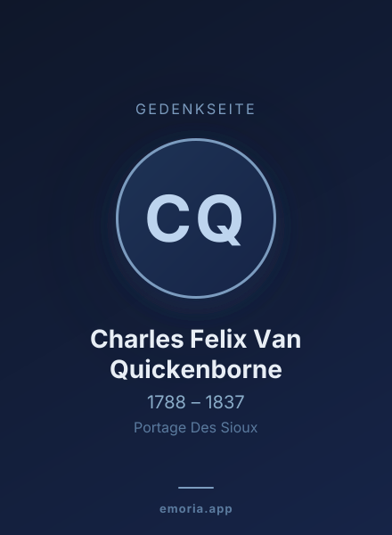 Gedenkportrait von Charles Felix Van Quickenborne