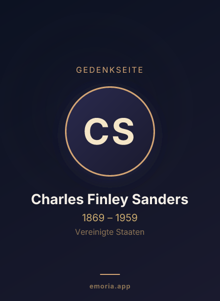 Gedenkportrait von Charles Finley Sanders
