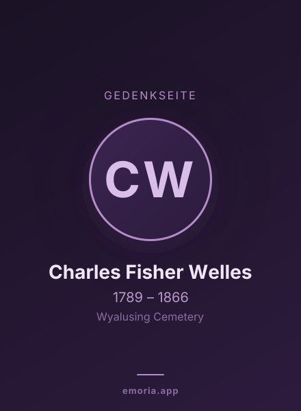 Gedenkportrait von Charles Fisher Welles