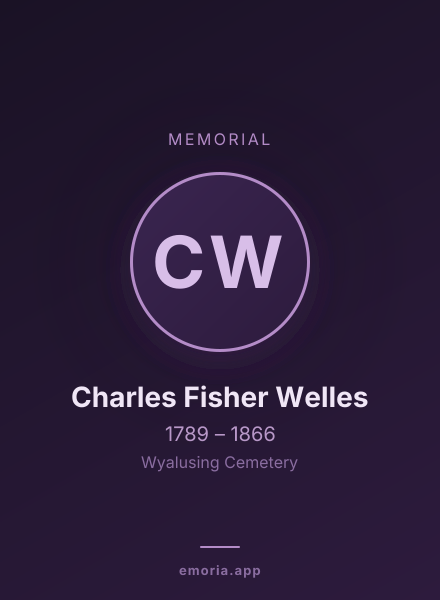 Memorial portrait of Charles Fisher Welles