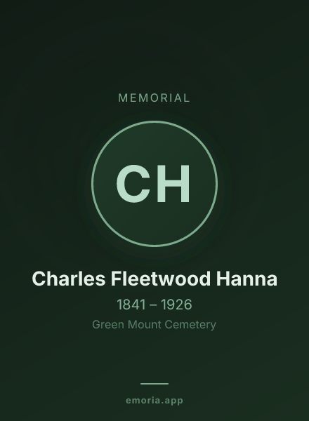Memorial portrait of Charles Fleetwood Hanna