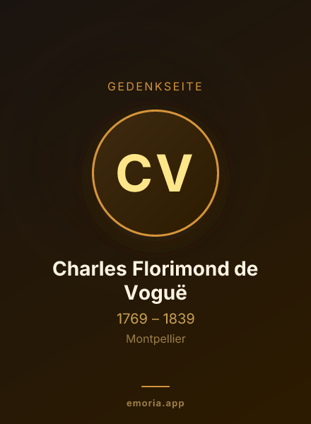 Gedenkportrait von Charles Florimond de Voguë