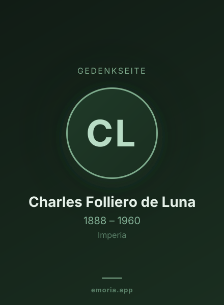Gedenkportrait von Charles Folliero de Luna