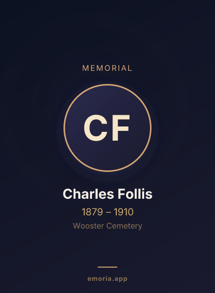Memorial portrait of Charles Follis