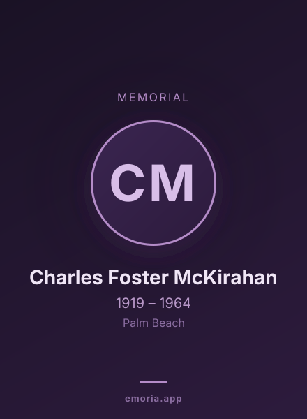 Memorial portrait of Charles Foster McKirahan