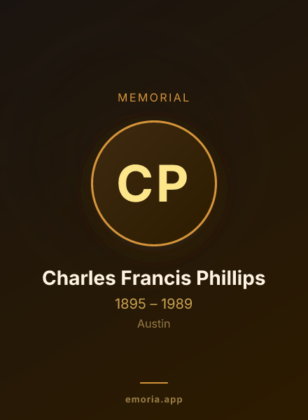 Memorial portrait of Charles Francis Phillips