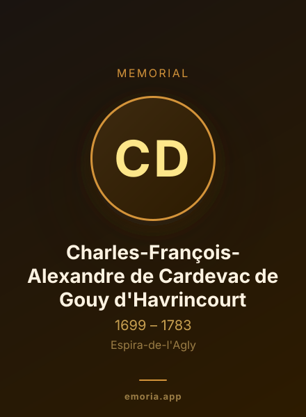 Memorial portrait of Charles-François-Alexandre de Cardevac de Gouy d'Havrincourt