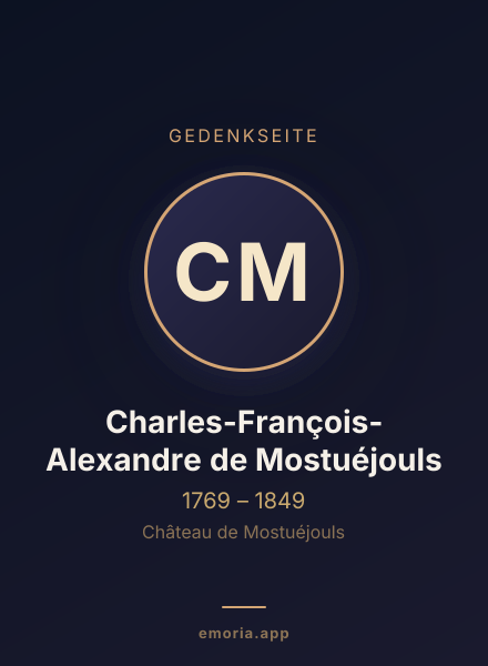 Gedenkportrait von Charles-François-Alexandre de Mostuéjouls