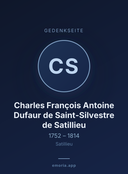 Gedenkportrait von Charles François Antoine Dufaur de Saint-Silvestre de Satillieu