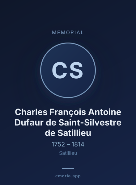 Memorial portrait of Charles François Antoine Dufaur de Saint-Silvestre de Satillieu