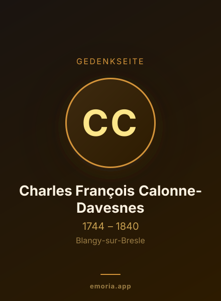 Gedenkportrait von Charles François Calonne-Davesnes