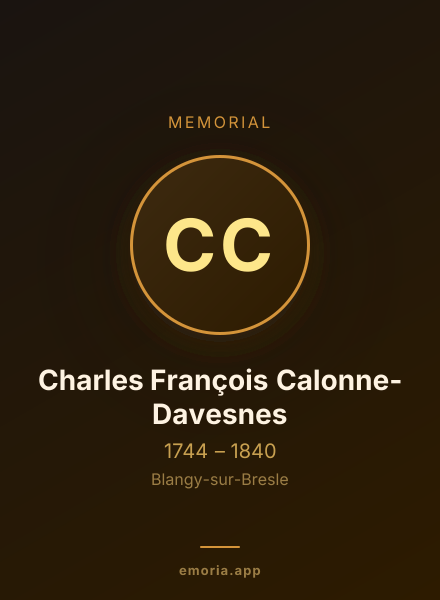 Memorial portrait of Charles François Calonne-Davesnes