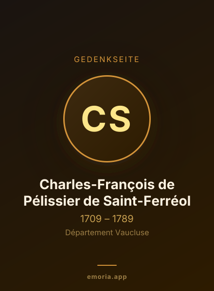 Gedenkportrait von Charles-François de Pélissier de Saint-Ferréol
