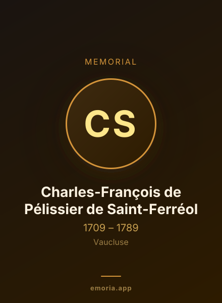 Memorial portrait of Charles-François de Pélissier de Saint-Ferréol