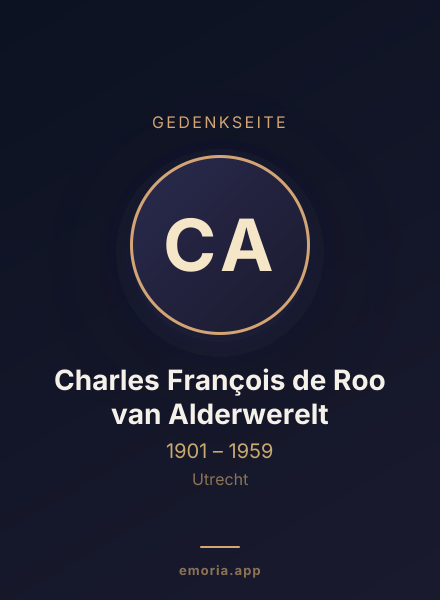 Gedenkportrait von Charles François de Roo van Alderwerelt