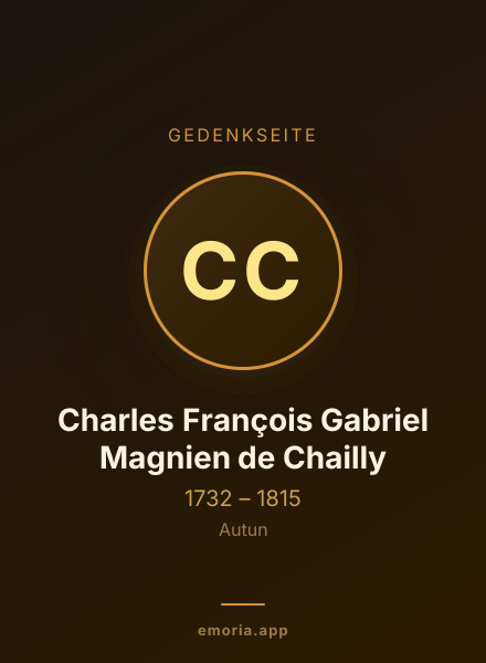 Gedenkportrait von Charles François Gabriel Magnien de Chailly