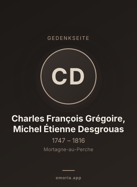 Gedenkportrait von Charles François Grégoire, Michel Étienne Desgrouas