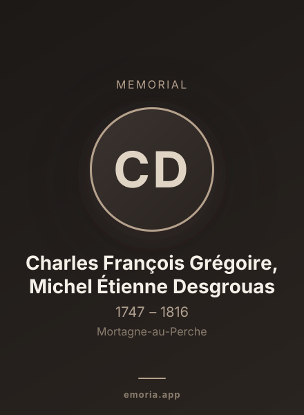 Memorial portrait of Charles François Grégoire, Michel Étienne Desgrouas