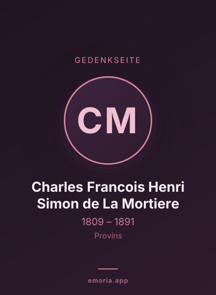 Gedenkportrait von Charles Francois Henri Simon de La Mortiere