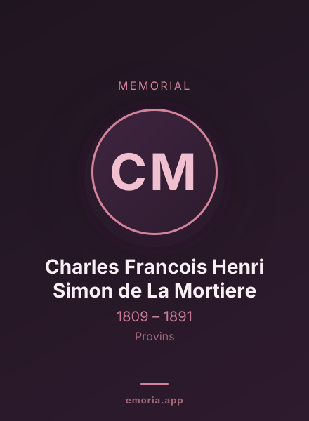 Memorial portrait of Charles Francois Henri Simon de La Mortiere