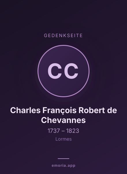 Gedenkportrait von Charles François Robert de Chevannes