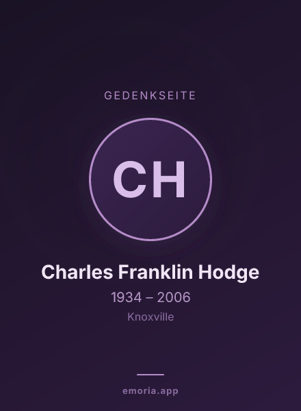 Gedenkportrait von Charles Franklin Hodge