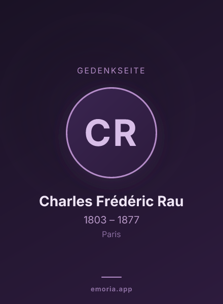 Gedenkportrait von Charles Frédéric Rau