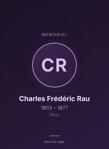 Memorial portrait of Charles Frédéric Rau