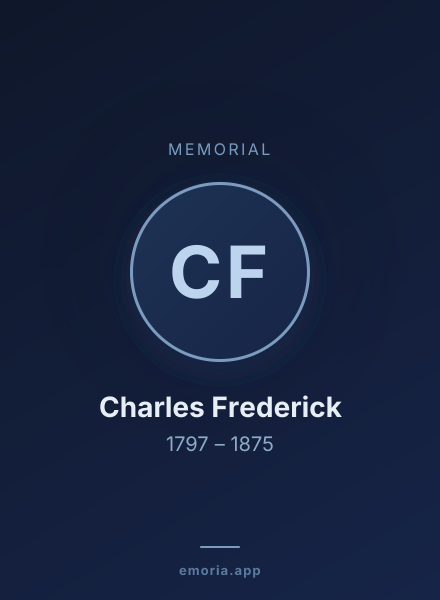 Memorial portrait of Charles Frederick