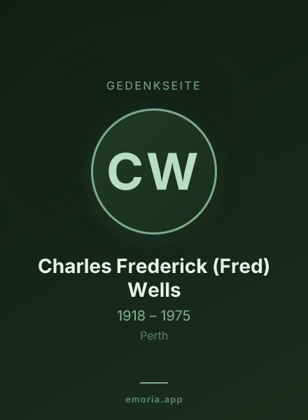 Gedenkportrait von Charles Frederick (Fred) Wells