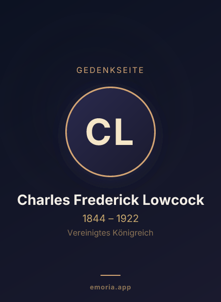 Gedenkportrait von Charles Frederick Lowcock