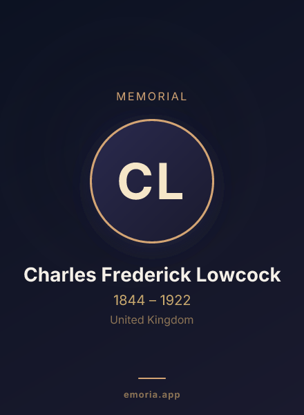 Memorial portrait of Charles Frederick Lowcock