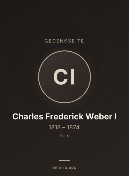 Gedenkportrait von Charles Frederick Weber I