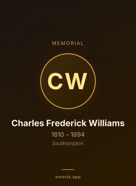 Memorial portrait of Charles Frederick Williams