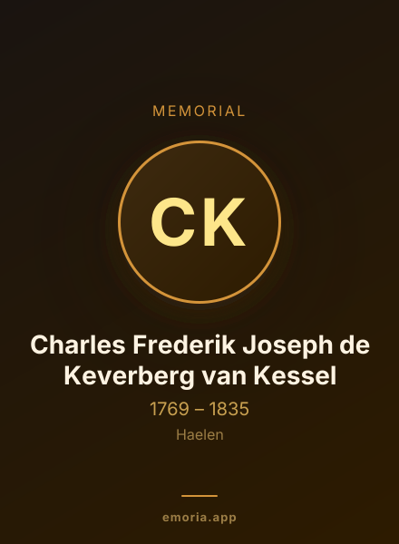 Memorial portrait of Charles Frederik Joseph de Keverberg van Kessel
