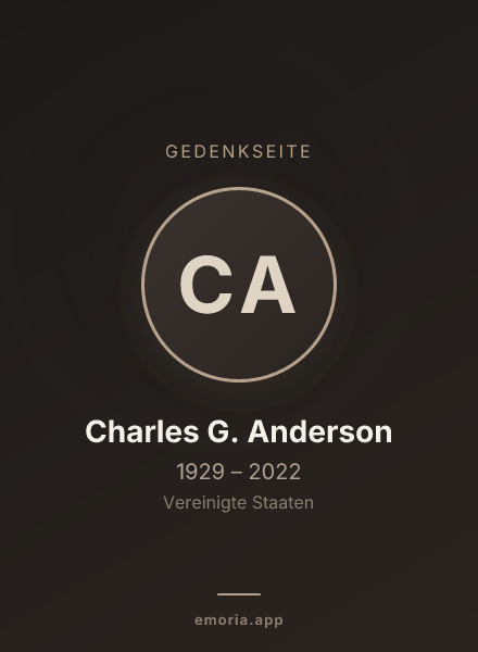 Gedenkportrait von Charles G. Anderson