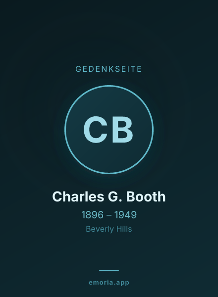Gedenkportrait von Charles G. Booth