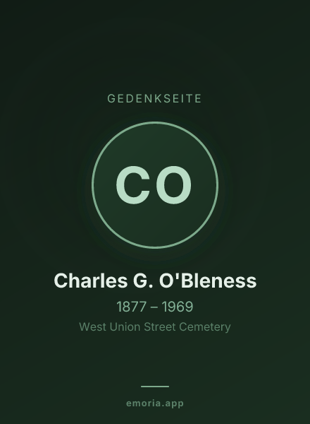 Gedenkportrait von Charles G. O'Bleness