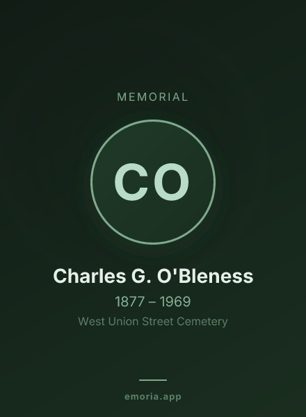 Memorial portrait of Charles G. O'Bleness