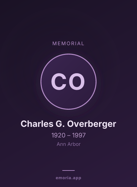 Memorial portrait of Charles G. Overberger