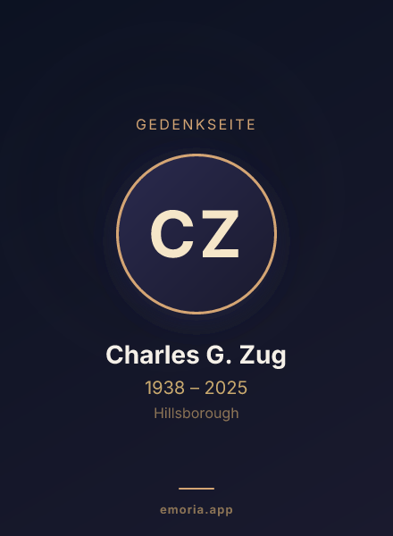 Gedenkportrait von Charles G. Zug