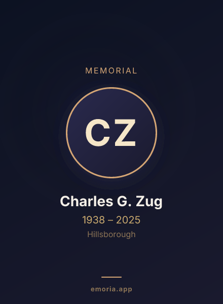 Memorial portrait of Charles G. Zug