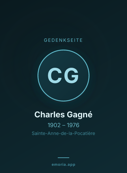 Gedenkportrait von Charles Gagné