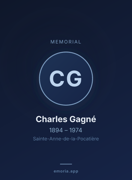 Memorial portrait of Charles Gagné