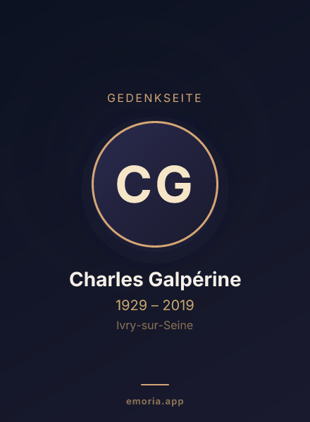Gedenkportrait von Charles Galpérine