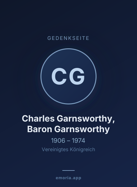 Gedenkportrait von Charles Garnsworthy, Baron Garnsworthy