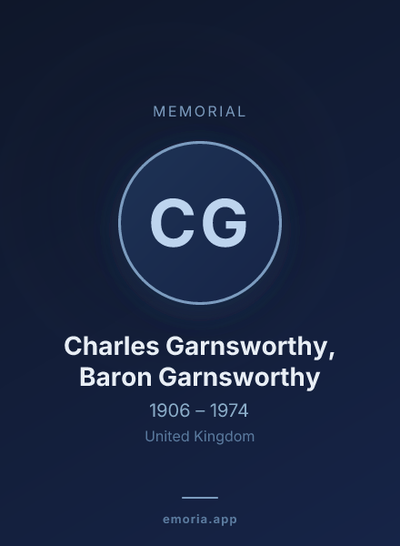 Memorial portrait of Charles Garnsworthy, Baron Garnsworthy