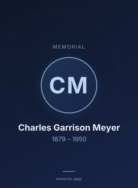 Memorial portrait of Charles Garrison Meyer