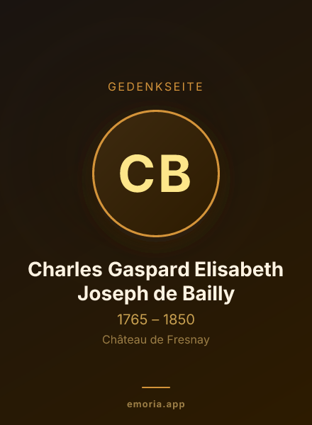 Gedenkportrait von Charles Gaspard Elisabeth Joseph de Bailly